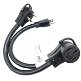 Parkworld 885545 Combiner, RV Splitter V Adapter Cord 5-15P & TT-30P male to 14-50R female