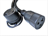 Parkworld 885873 Splitter L14-30P Male to TT-30R & Generator 5-20R (Household 5-15R) Female, Generator Y Adapter Cord 4-Prong 30 AMP Locking Plug to RV & Regular Receptacle