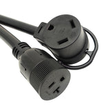 Parkworld 885934 RV Splitter Cord, RV 50A 14-50P male to TT-30R 30A & 5-20R(5-15R) 20A(15A) female, Recreational Vehicle Multiple V adapter cord