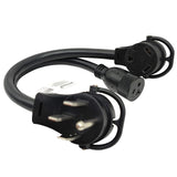 Parkworld 885934 RV Splitter Cord, RV 50A 14-50P male to TT-30R 30A & 5-20R(5-15R) 20A(15A) female, Recreational Vehicle Multiple V adapter cord
