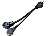 Parkworld 885965 Splitter, RV 50A to RV 30A & Dryer 30A V adapter cord 14-50P male to TT-30R & 14-30R female