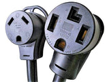 Parkworld 885965 Splitter, RV 50A to RV 30A & Dryer 30A V adapter cord 14-50P male to TT-30R & 14-30R female