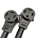 Parkworld 886191 RV 50 AMP Splitter Adapter NEMA 14-60P Male Plug to (2) 14-60R Female Connector (Black, 3FT)