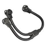 Parkworld 886191 RV 50 AMP Splitter Adapter NEMA 14-60P Male Plug to (2) 14-60R Female Connector (Black, 3FT)