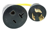 Parkworld 886351 Adapter Cord Locking L6-15 Plug to 5-15 (5-20) Receptacle, Output 15A 250V