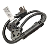 Parkworld 886610 Dryer Splitter, NEMA 14-30 Male Plug to 14-30 & 10-30 Female Receptacle, Dryer 4-Prong 30 AMP Y Adapter Cord