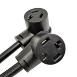 Parkworld 886610 Dryer Splitter, NEMA 14-30 Male Plug to 14-30 & 10-30 Female Receptacle, Dryer 4-Prong 30 AMP Y Adapter Cord