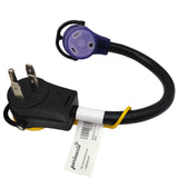 Parkworld 61131 RV Splitter Adapter Cord, 14-50P to 14-50R 50A 250V & TT-30R 30A 125V 1.5 Feet