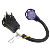 Parkworld 61131 RV Splitter Adapter Cord, 14-50P to 14-50R 50A 250V & TT-30R 30A 125V 1.5 Feet