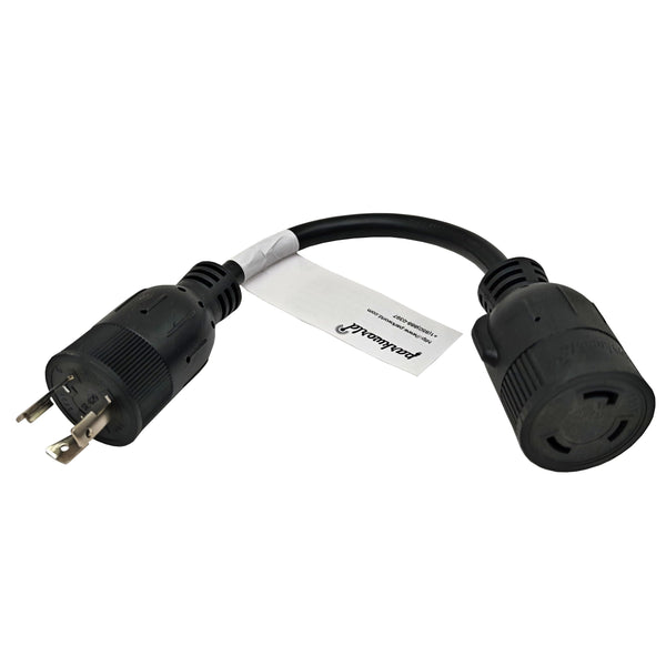Parkworld 65405 NEMA L6-20P to L5-30R Adapter Cord, Output 20amp 125volt 1FT