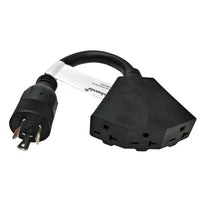 Parkworld 65498 NEMA L6-20P to 6-20R (T-Blade 6-15R) Tri-outlets 1FT