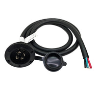 Parkworld 79735 NEMA L15-30 Port Plug Assembly Power Inlet NEMA L15-30P Molded with 10AWG Power Cord 6FT