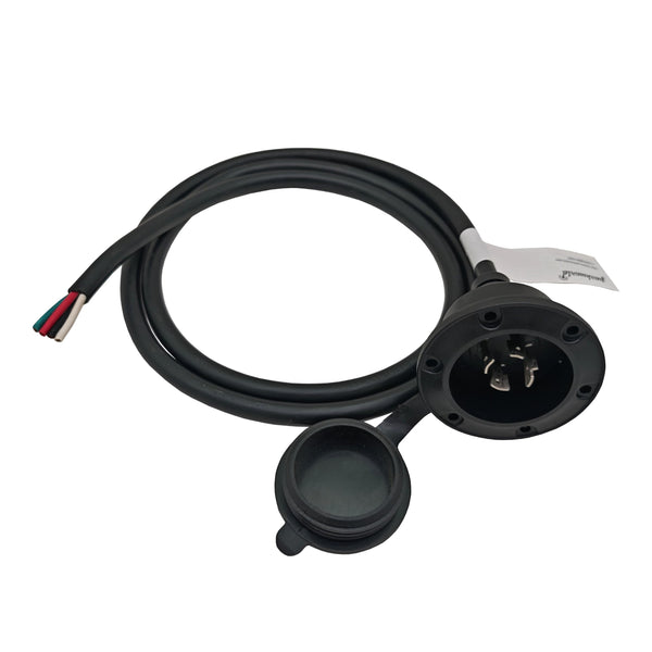 Parkworld 79728 NEMA L15-20 Port Plug Assembly Power Inlet NEMA L15-20P Molded with 12AWG Power Cord 6FT