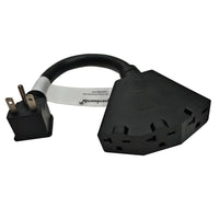 Parkworld 65511 NEMA 6-15P to 6-20R (T-Blade 6-15R) Tri-outlets 1FT