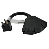 Parkworld 65511 NEMA 6-15P to 6-20R (T-Blade 6-15R) Tri-outlets 1FT