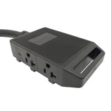 Parkworld 64873 NEMA 14-50P to 5-20R (T-Balde 5-15R) Adapter Cord with 20amp Circuit  Breaker, RV 4-Prong 50A Plug to 4 of Household regular 3-Prong 15A Outlet