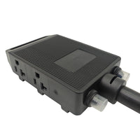 Parkworld 64873 NEMA 14-50P to 5-20R (T-Balde 5-15R) Adapter Cord with 20amp Circuit  Breaker, RV 4-Prong 50A Plug to 4 of Household regular 3-Prong 15A Outlet