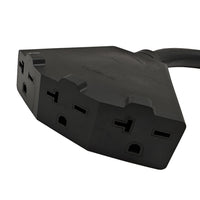 Parkworld 65498 NEMA L6-20P to 6-20R (T-Blade 6-15R) Tri-outlets 1FT