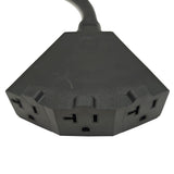 Parkworld 65580 NEMA L5-20 Male Plug split to (3)5-20 Female Receptacle, Generator Locking 3-Prong 20 AMP 125 Splitter Adapter Cord 1.5FT
