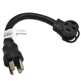 Parkworld 65887 Industrial Range, Stove, Oven NEMA 14-60P to 14-50R Adapter Cord, Straight to Right-Angle, 4-Prong, 50 AMP, 250 Volts, 12500 Watts (1.5FT)
