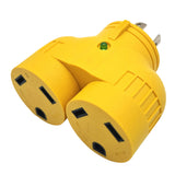 Parkworld 65917 Generator Adapter 4 Prong 30A Twist Lock L14-30 Plug to RV 30A (2) TT-30 Receptacle