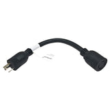 Parkworld 65955 NEMA L6-20P to 6-30R, Locking 20A 250V to Industrial 30A 250V Adapter Cord (1FT)