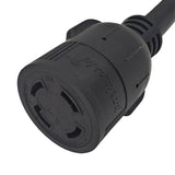 Parkworld 65955 NEMA L6-20P to 6-30R, Locking 20A 250V to Industrial 30A 250V Adapter Cord (1FT)