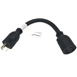 Parkworld 65955 NEMA L6-20P to 6-30R, Locking 20A 250V to Industrial 30A 250V Adapter Cord (1FT)
