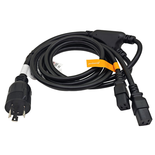 Parkworld 67720 NEMA L6-30P to (2) C19 Splitter Adapter Power Cord Output 20 Amp 250-Volt 6 ft.