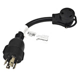 Parkworld 691852 30 AMP Power Adapter Cord 4-Prong Generator Locking L14-30P Male to RV TT-30R Female with Handle