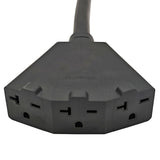 Parkworld 65504 NEMA L6-30P to 6-20R (T-Blade 6-15R) Tri-outlets 1FT