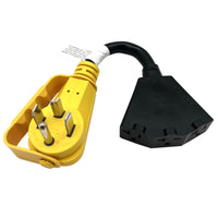 Parkworld 65351 NEMA 14-30P to 2 of 5-20R(T-Blade 5-15R) and 6-20R(T-Blade 6-15R) 1FT