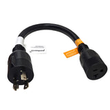 Parkworld EV Adapter Cord Twist Lock L6-30P 30AMP Plug to NEMA 5-20R T-Blade (Also for 5-15R) Receptacle (ONLY Output 250Volt)