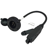Parkworld 79568 NEMA 5-15 Port Plug Assembly Power Inlet, NEMA 5-15P to 5-15R Tri-outlets 1.5FT