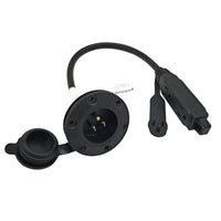 Parkworld 79568 NEMA 5-15 Port Plug Assembly Power Inlet, NEMA 5-15P to 5-15R Tri-outlets 1.5FT