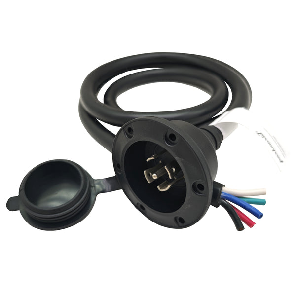 Parkworld 79759 NEMA L21-30 Port Plug Assembly Power Inlet NEMA L21-30P Molded with 10AWG Power Cord 6FT