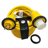 Parkworld 692002 Shore Power Adapter Cord RV 30A L5-30P Male to Marine 50A SS2-50R Female (Two hots bridged)