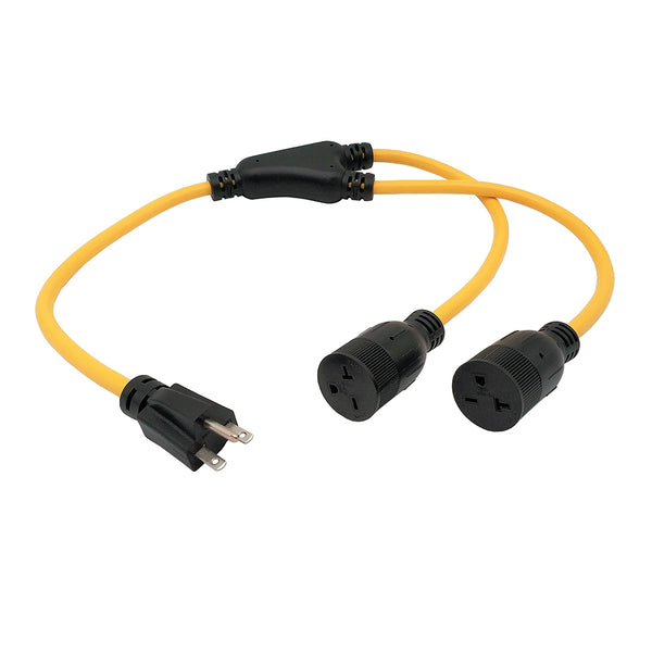 NEMA 5-15P to 2x IEC C13 Power Splitter Cable - SJT NEMA 5-15P to 2x IEC C13 Power Splitter Cable - SJT