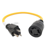 Parkworld 61063 Adapter Cord 5-20 Male Plug to Locking L14-20 Female Receptacle, (5-20P to L14-20R) 2 FT