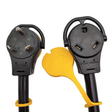 Parkworld 61193 RV Splitter Adapter Cord TT-30P to TT-30R 30A 125V & Household Tri Outlet (3) 5-15R 15A 125V 1.5 Feet