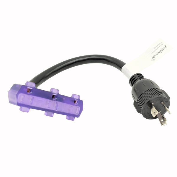30 Amp L5-30P To 15 Amp 5-15R Plug Adapter - NEMA Male To Female Power Connector