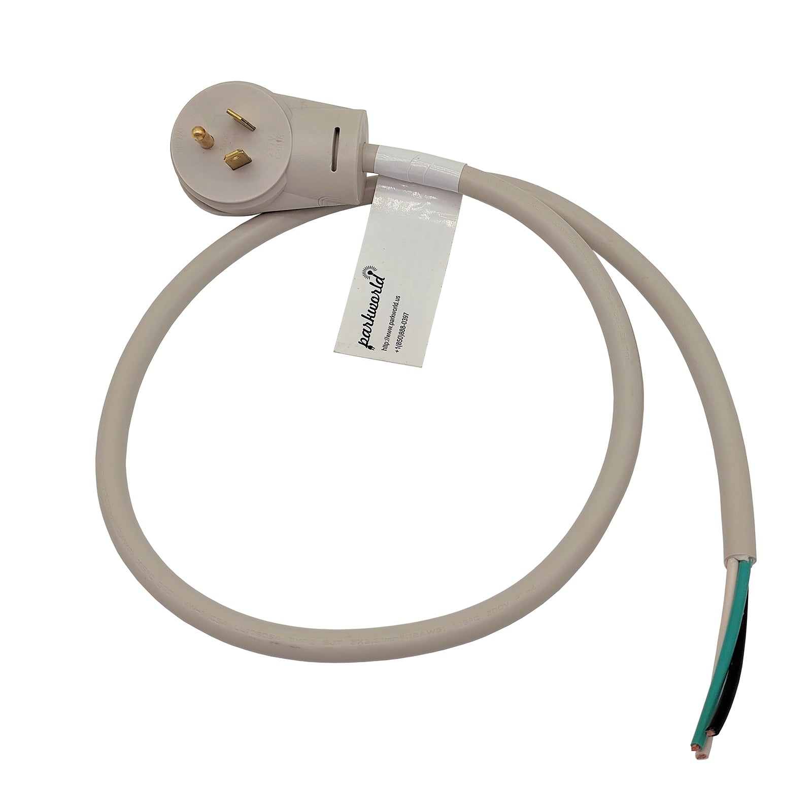 Parkworld 61583 NEMA 7-20 Plug Male AC Power Cord for 20A 277V