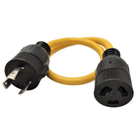 Parkworld 61780 NEMA L5-30P to L6-20R Adapter Cord, Twist Lock L5 30A Plug to L6 20A Socket Adapter Cord, ONLY Output 20A 125V