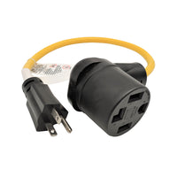 Parkworld 62329 Household Regular 5-20 Plug 20A Male to Dryer 14-30 Receptacle 4-Prong Female Adapter Cord, Two hots bridged in Female (ONLY Output 125V)