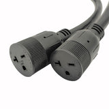 Parkworld 62473 3-Prong Industrial Splitter Cord, NEMA 6-30P to 6-20R (T-Blade Also for 6-15R) Dual Outlet (3 Feet)