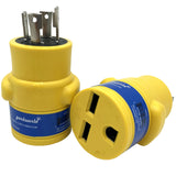 Parkworld 62923 NEMA L14-30P to 6-30R Adapter 4-Prong Generator 30A Locking Plug to Workshop 3-Prong 30A Outlet (Yellow)