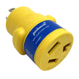 Parkworld 62947 NEMA L14-30P to 10-30R Adapter 4-Prong Generator 30A Locking Plug to Dryer 3-Prong 30A Outlet (Yellow)