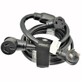 Parkworld 68000 NEMA 10-50 Splitter Cord, Industrial Male Plug 10-50P to 10-30R and 10-50R outlets, 20 feet to 10-30 Female