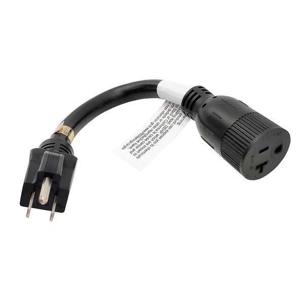 Parkworld 69687 UL Listed 14AWG 5-15P to 5-20R T-Blade Adapter Cord 12 inch, Household Regular 5-15 Plug to 5-20 Receptacle 1 Feet