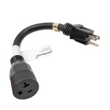 Parkworld 69687 UL Listed 14AWG 5-15P to 5-20R T-Blade Adapter Cord 12 inch, Household Regular 5-15 Plug to 5-20 Receptacle 1 Feet
